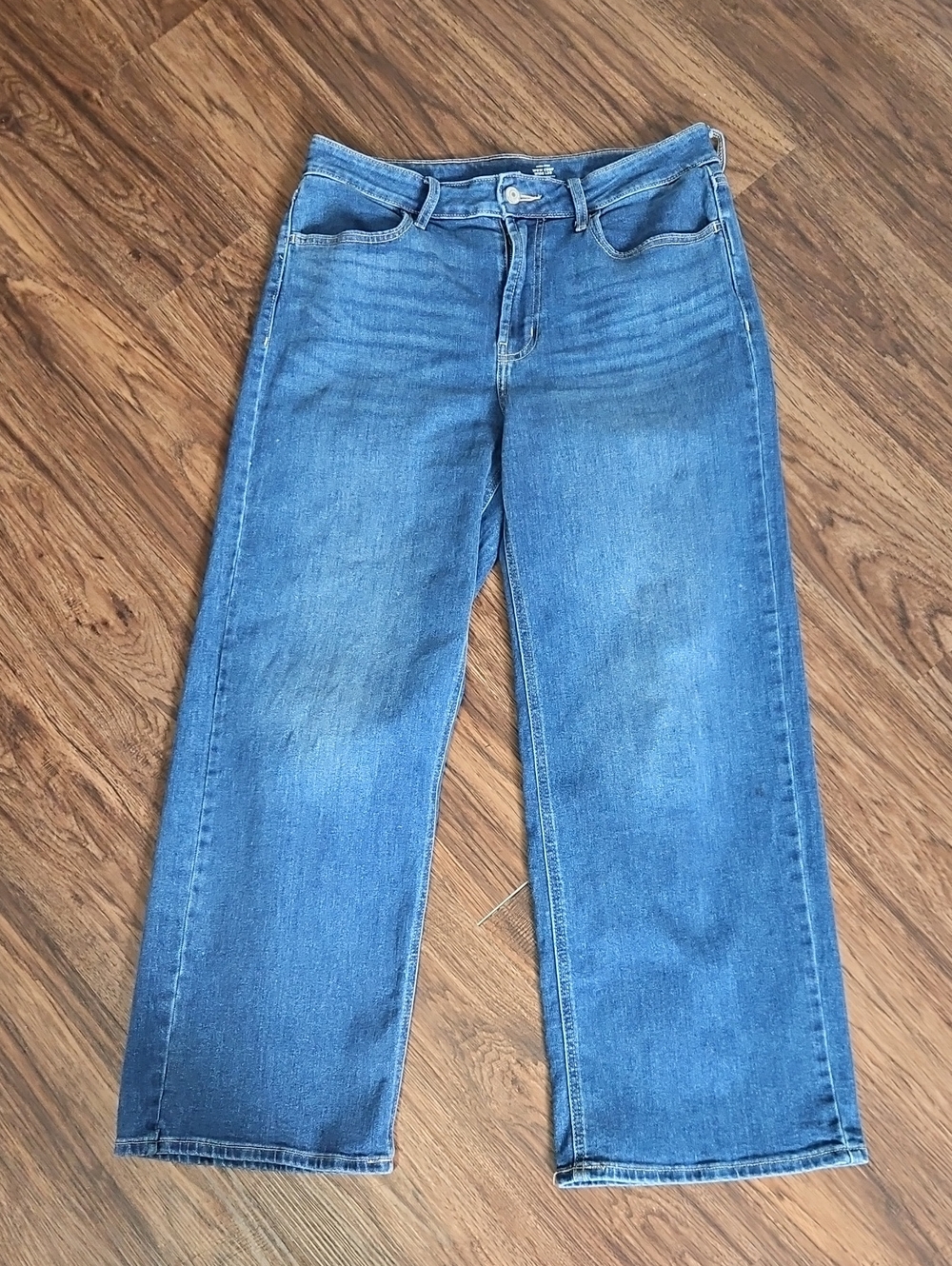 Old Navy High Rise WOW Crop Wide Leg Jeans 10 Tall Secret Smooth Pockets
